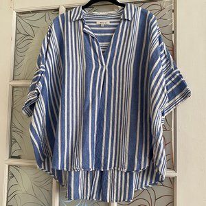 Madewell Button-Back shirt, blue/white stripe, 2XL